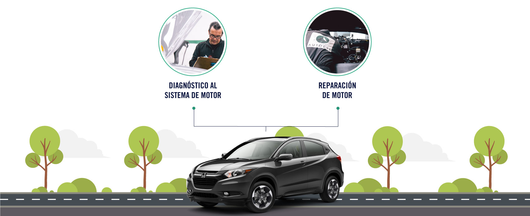 El servicio de reparacíon de motor para Honda incluye diagnosticó al sistema de motor y el reparacíon del motor.