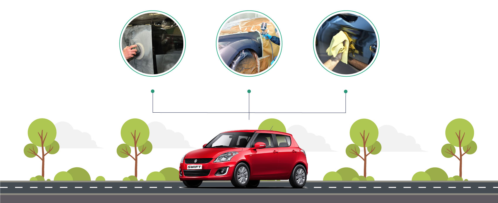Servicio de latonería y pintura para Suzuki.
