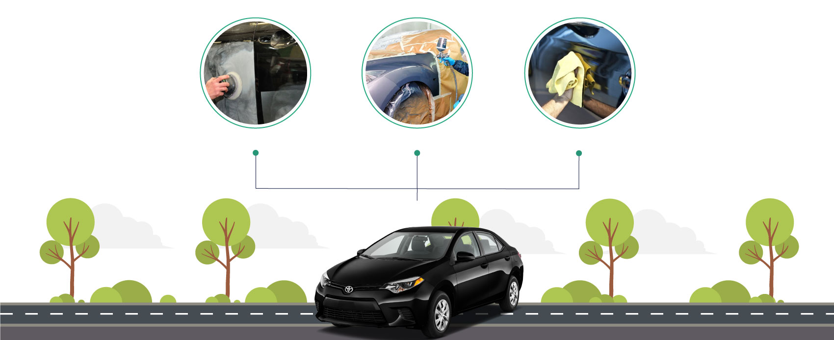 Servicio de latonería y pintura para Toyota.