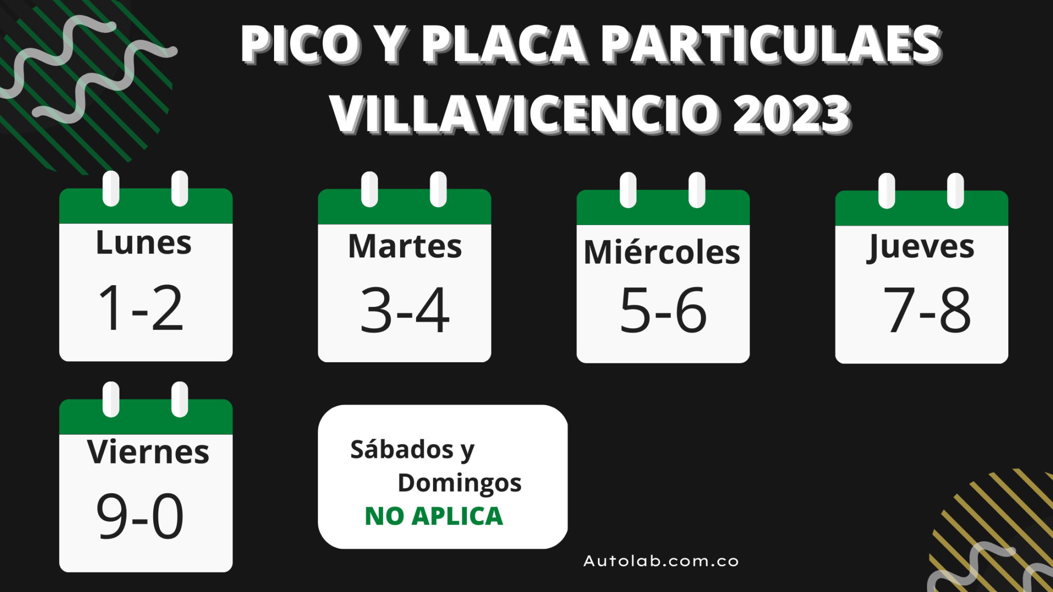 Pico y placa Villavicencio Noviembre 2023 Autolab